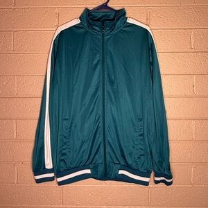 Original Deluxe Teal and White Windbreaker